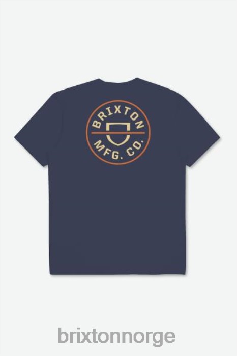klær Brixton crest ii s/s standard t-skjorte vasket marine/halm/paradis oransje menn V0R6654 - Brixton Jakke